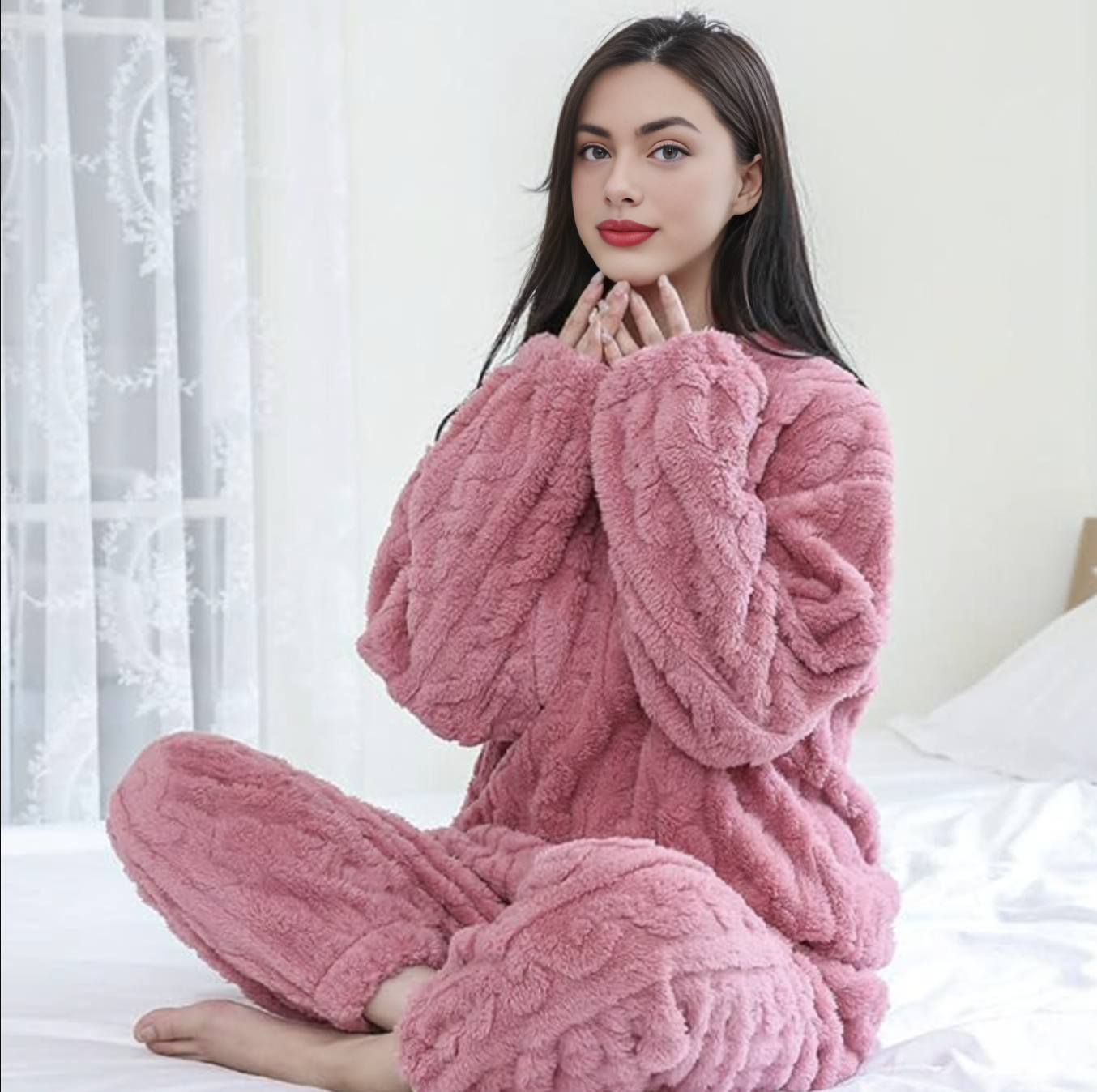 BearWool™ Ultra-Soft Sherpa Lounge Set – Cozy Two-Piece Loungewear for Ultimate Comfort