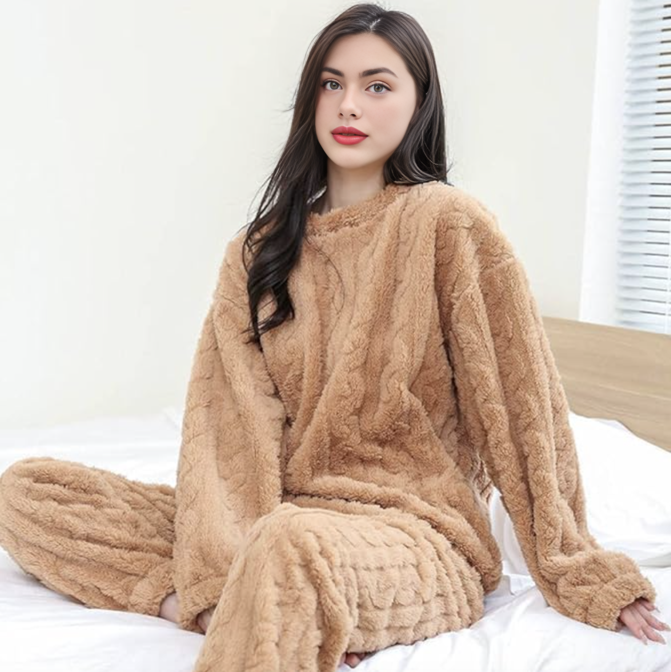 BearWool™ Ultra-Soft Sherpa Lounge Set – Cozy Two-Piece Loungewear for Ultimate Comfort