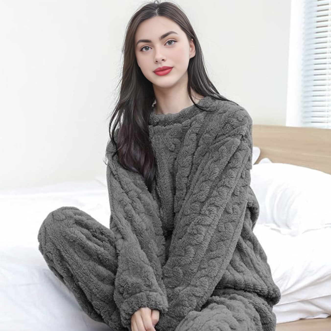 BearWool™ Ultra-Soft Sherpa Lounge Set – Cozy Two-Piece Loungewear for Ultimate Comfort